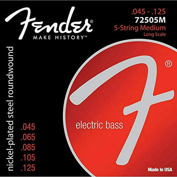 Fender 7250 Nickel-Plated Steel Roundwound V Bass Guitar Strings - 45-125