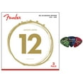 thumbnail image 1 of Fender 80/20 Bronze Acoustic Guitar Strings, Ball End - Light .012-.052 - 3 Pack w/ Picks, 1 of 2