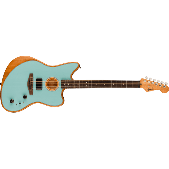 Fender Acoustasonic Player Jazzmaster Acoustic-Electric Guitar, Solid Spruce Top, Ice Blue