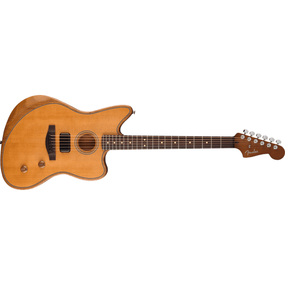 Fender Acoustasonic Standard Jazzmaster Acoustic-Electric Guitar, Solid Spruce Top, Aged Natural