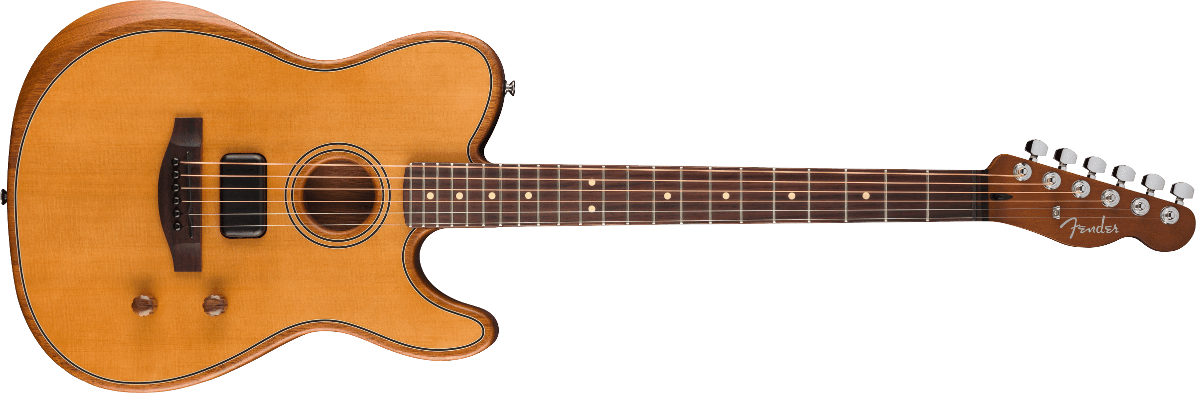 Fender Acoustasonic Standard Telecaster Acoustic-Electric Guitar, Solid Spruce Top, Aged Natural