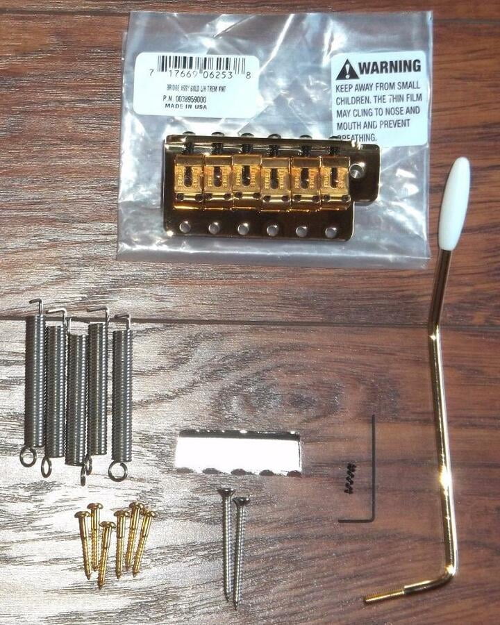 Fender® American Vintage SRV Strat LH Gold Bridge Assembly~0038959000~Brand New