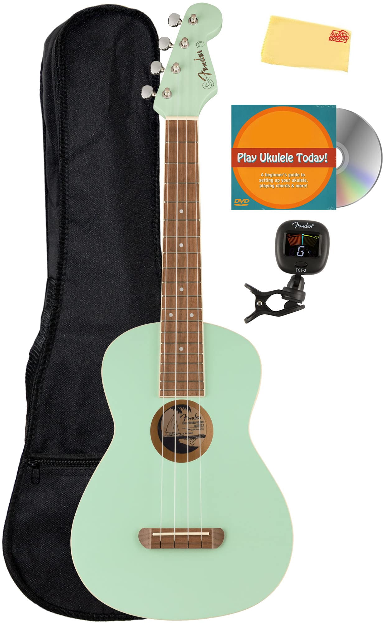 Fender Avalon Tenor Ukulele - Surf Green w/ Gig Bag