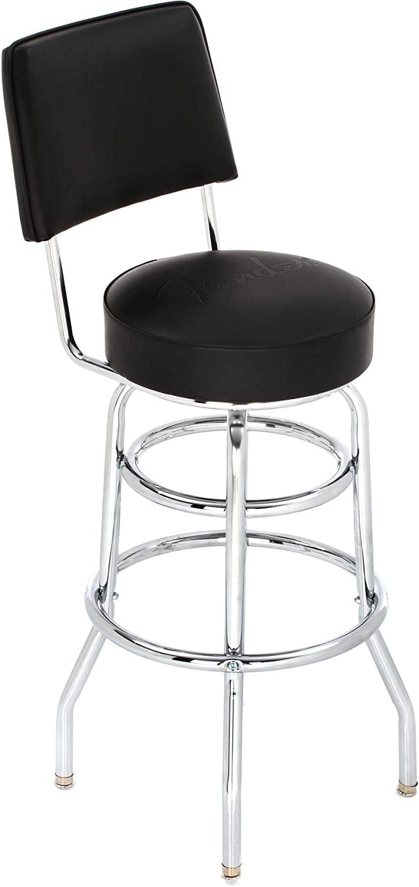 Fender Blackout Barstool with Backrest, 30in Blackout Logo 30in