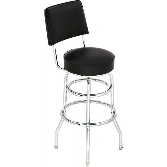 Fender Blackout Barstool with Backrest, 30in Blackout Logo 30in