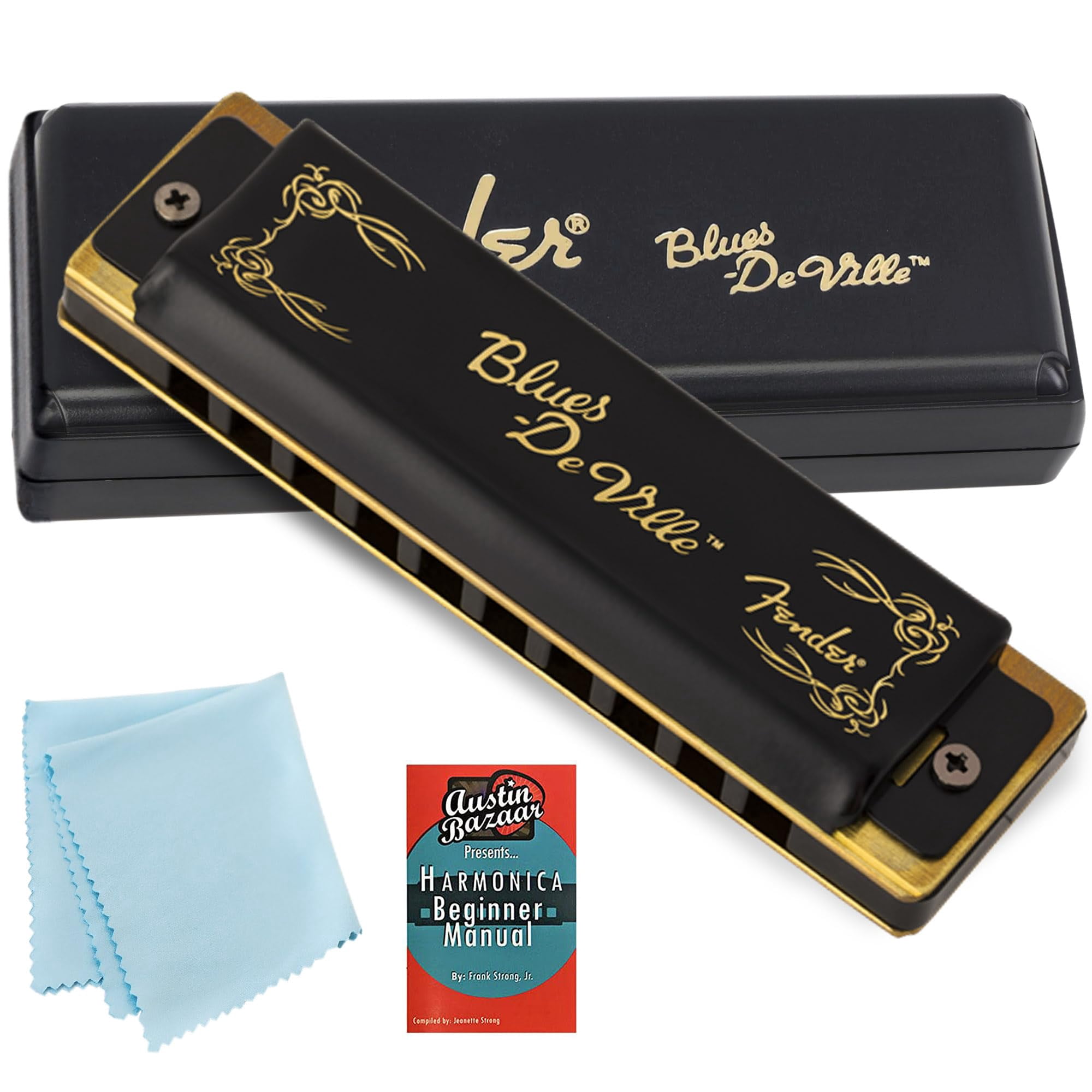 Fender Blues DeVille Harmonica - Key of F w/ Austin Bazaar Instructional Manual