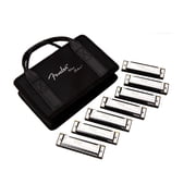 Fender Blues Deluxe Harmonicas Seven-Key Sampler Set with Case, 7-Pack