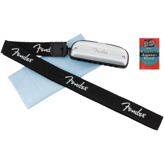 Fender Blues Junior Diatonic 8-Hole Harmonica - Key of A w/ Austin Bazaar Instructional Manual