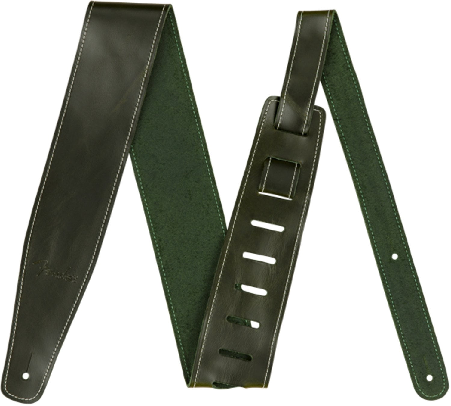 Fender Broken-In Leather 2.5 in. Guitar Strap - Green