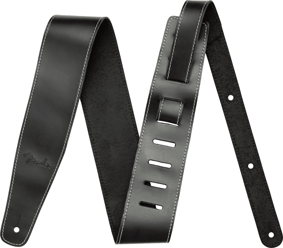 Fender Broken in Leather Black Guitar Strap 2.5 Inches Wide #0990641006
