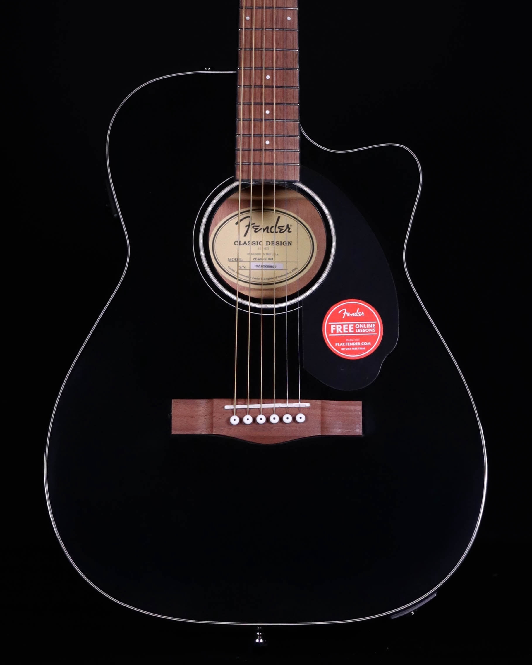 Fender CC-60SCE Concert, Walnut FB, Black