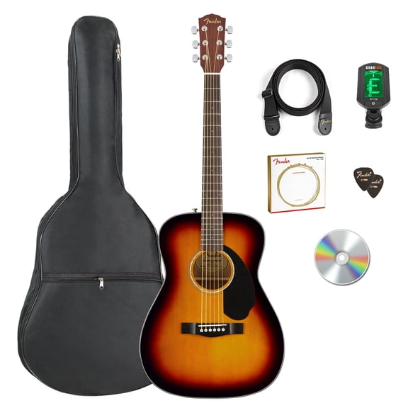 Fender CC-60S Solid Top Concert Acoustic Guitar - Sunburst w/ Gig Bag