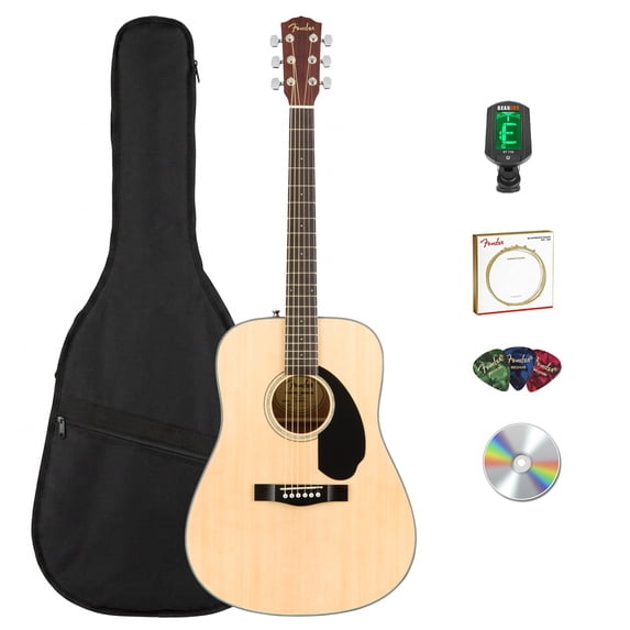 Fender CD-60S Solid Top Dreadnought Acoustic Guitar - Natural w/ Gig Bag
