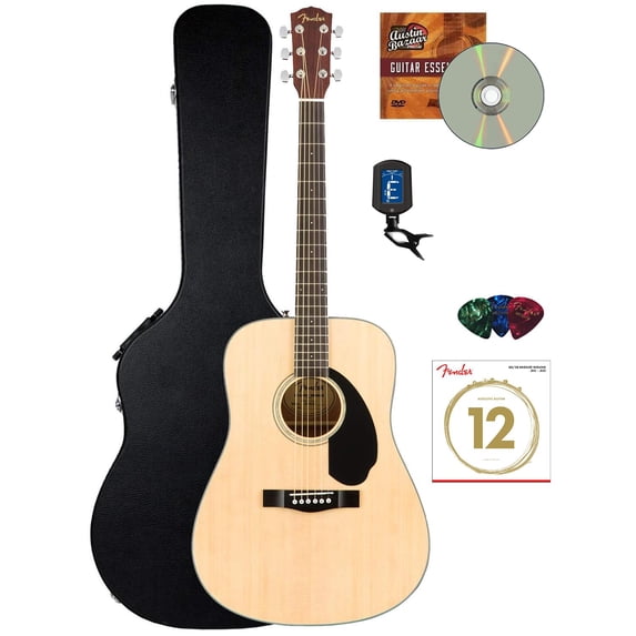 Fender CD-60S Solid Top Dreadnought Acoustic Guitar - Natural w/ Hard Case