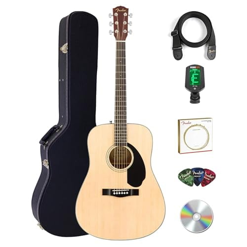 Fender CD-60S Solid Top Dreadnought Acoustic Guitar - Natural w/ Hard Case