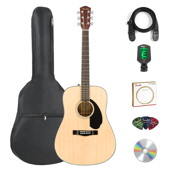 Fender CD-60S Solid Top Dreadnought Acoustic Guitar - Natural w/ Gig Bag