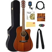 Fender CD-60SCE Solid Top Dreadnought Acoustic-Electric Guitar - All Mahogany w/ Hard Case