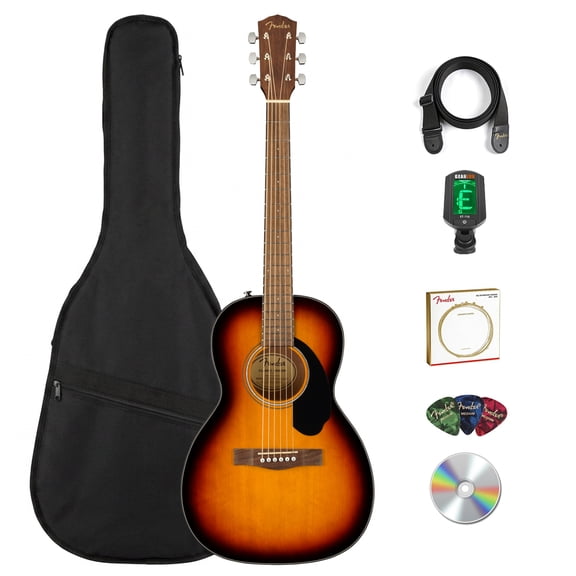 Fender CP-60S Solid Top Parlor Acoustic Guitar - Sunburst w/ Gig Bag