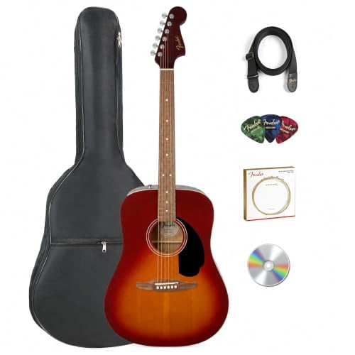 Fender California Debut Redondo Dreadnought Acoustic Guitar - Garnet Burst