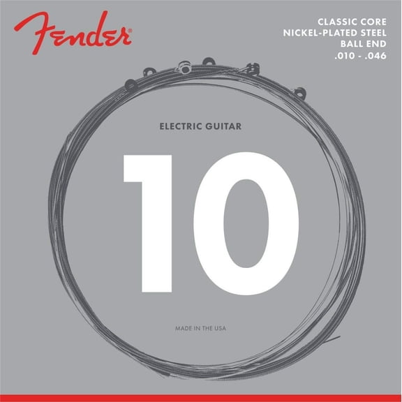 Fender Classic Core Electric Guitar Strings, 255R, Nickel-Plated Steel .010-.046