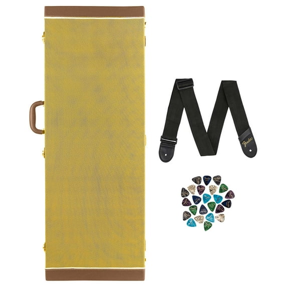 Fender Classic Stratocaster-Telecaster Wood Case - Tweed w/ Strap