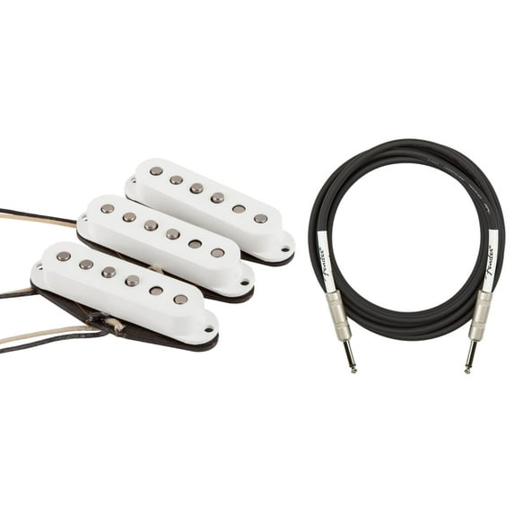 Fender Custom Shop '54 Stratocaster Pickups - White w/ Instrument Cable