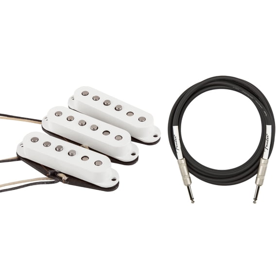 Fender Custom Shop '54 Stratocaster Pickups - White w/ Instrument Cable