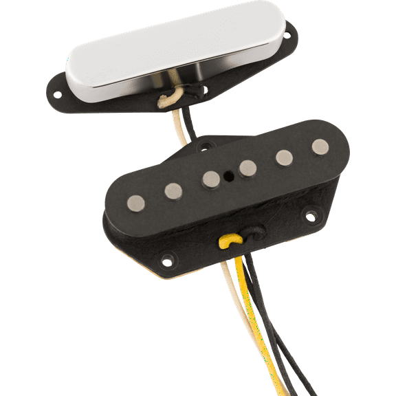 Fender Custom Shop '55/'56 Whiteguard Telecaster Single Coil Pickup Set, Chrome/Black