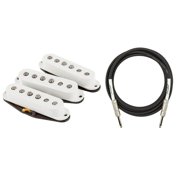 Fender Custom Shop Fat '50s Stratocaster Pickups - White w/ Instrument Cable