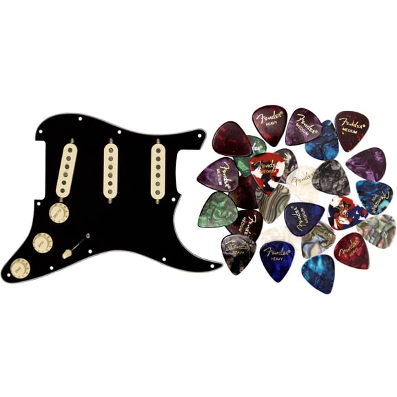 Fender Custom Shop Texas Special SSS Pre-Wired Stratocaster Pickguard - Black w/ Picks
