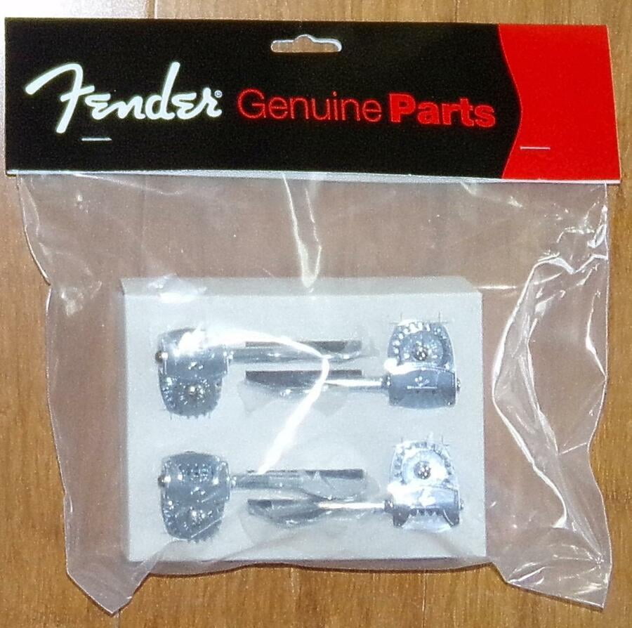 Fender® Deluxe Bass Tuners~Chrome~Fluted Shafts~J & P Bass~0992006000~Brand New