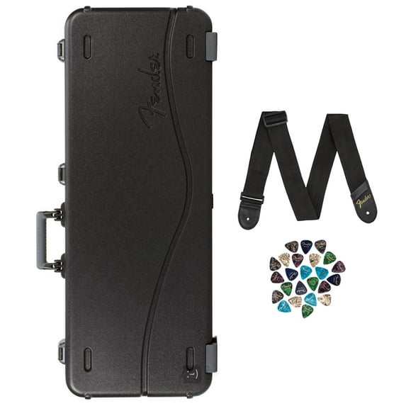 Fender Deluxe Molded Stratocaster-Telecaster Case - Black w/ Strap