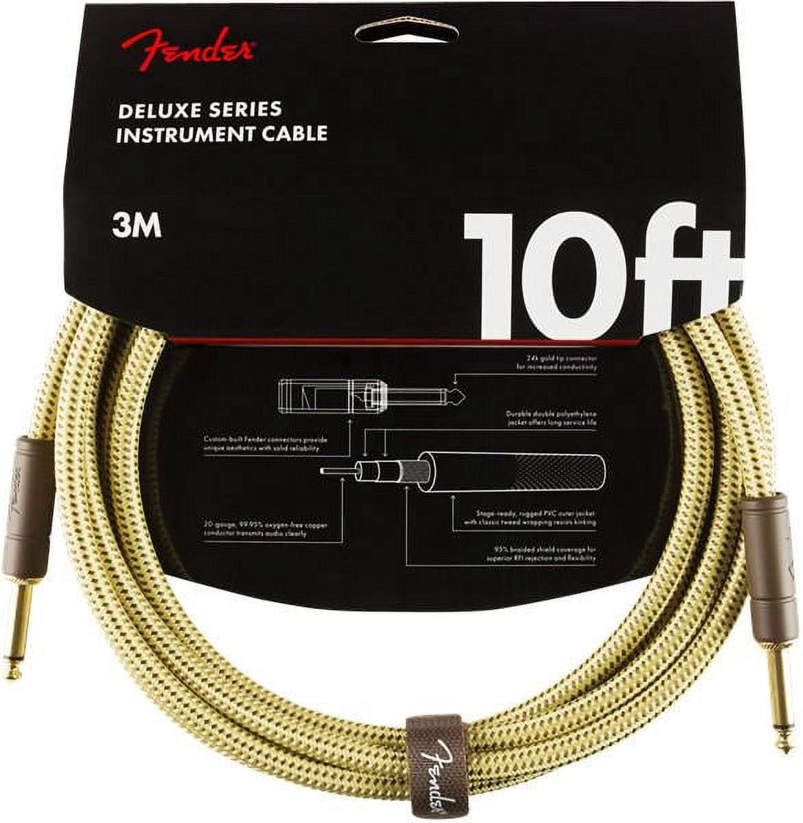 Fender Deluxe Series Instrument Cable, 10', Tweed