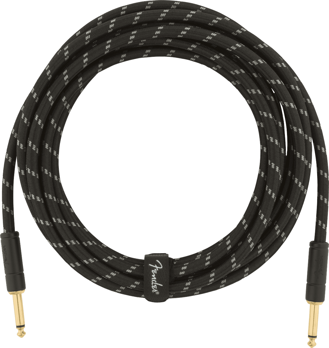 Fender Deluxe Series Instrument Cable, Straight/Straight, 15', Black Tweed