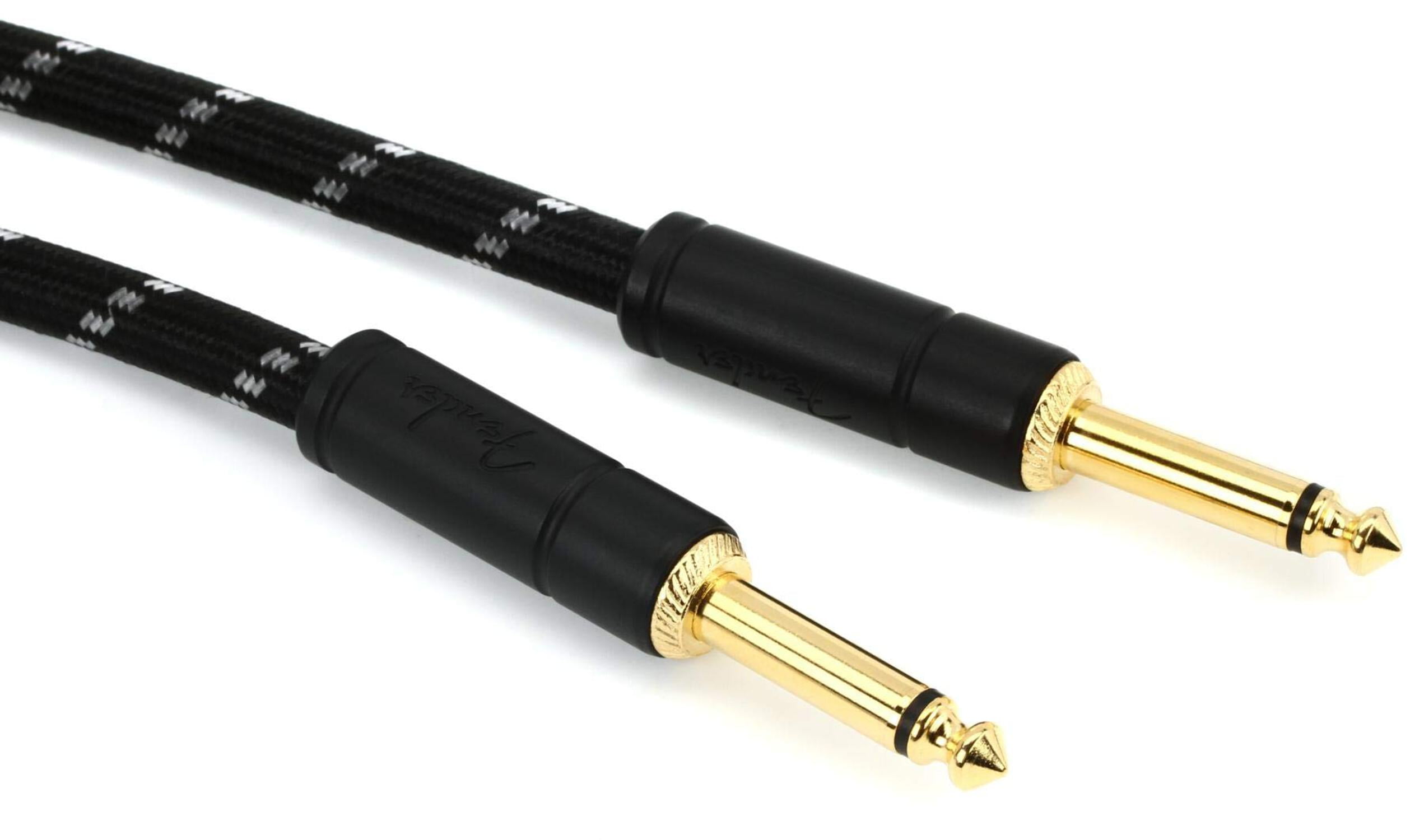 Fender Deluxe Series Straight to Straight Instrument Cable - Black Tweed - 18.6 ft.