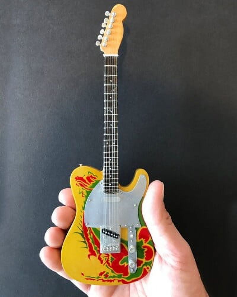 Axe Heaven Mini Acoustic Guitar Replica - Toby Keith USA Flag Signature, 1:4 Scale Wood Model With Stand