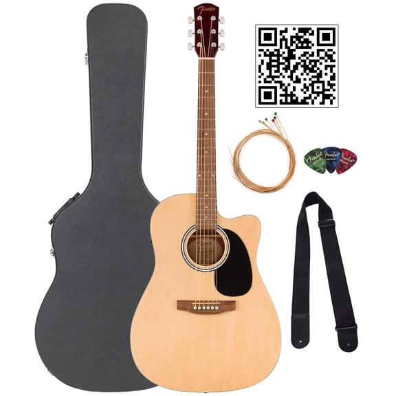 Fender FA Series Dreadnought Acoustic-Electric Guitar - Natural w/ Hard Case