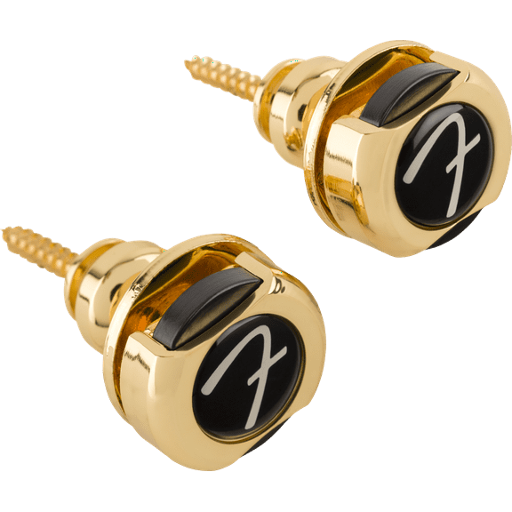 Fender "F" Logo Gold Guitar Infinity Strap Locks Model #0990818649 - Straplocks