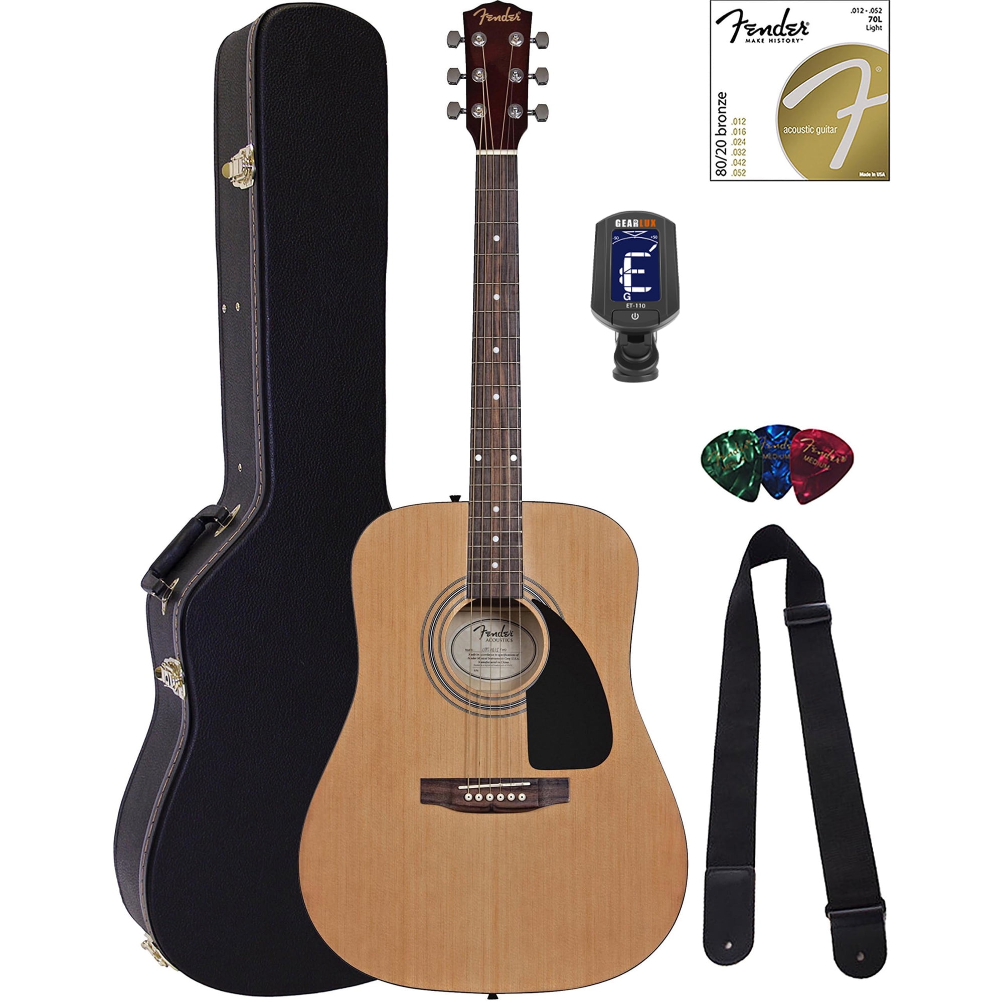 Fender FA-115 Dreadnought Acoustic Guitar - Natural w/ Hard Case