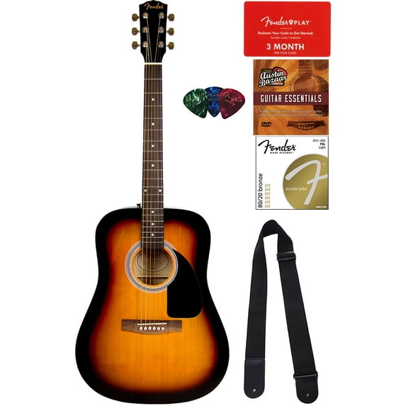 Fender FA-115 Dreadnought Acoustic Guitar - Sunburst w/ Strap