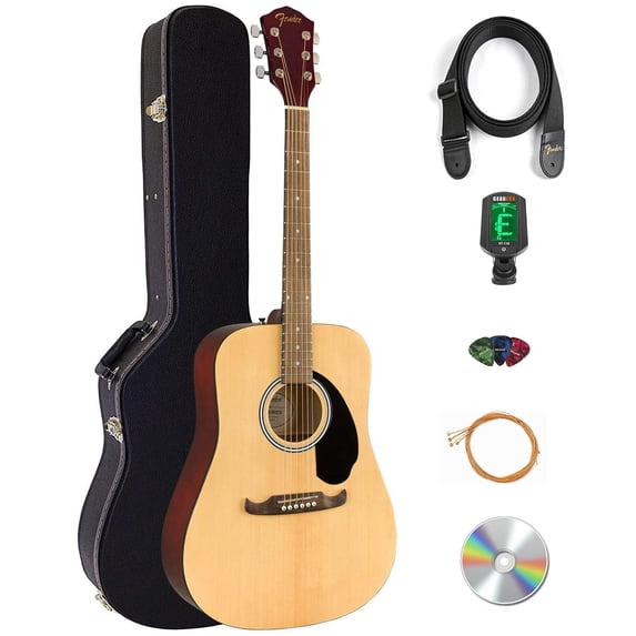 Fender FA-125 Dreadnought Acoustic Guitar - Natural w/ Hard Case