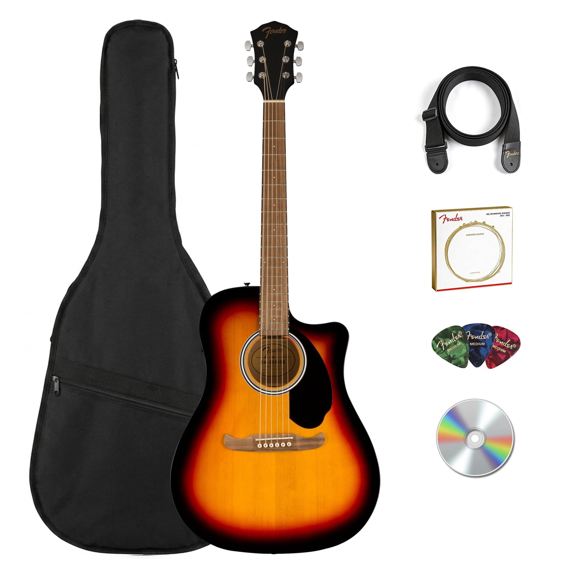 Fender FA Series Dreadnought Acoustic Guitar - 2-Color Sunburst w
