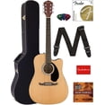thumbnail image 1 of Fender FA-125CE Dreadnought Cutaway Acoustic-Electric Guitar Bundle with Hard Case, Strap, Strings, Picks, Play Online Lessons and Austin Bazaar Instructional DVD, Natural, 1 of 1