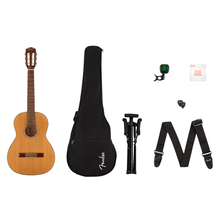 Fender FA-15N Nylon String 3/4 Size Classical Acoustic Guitar with Gig Bag +More