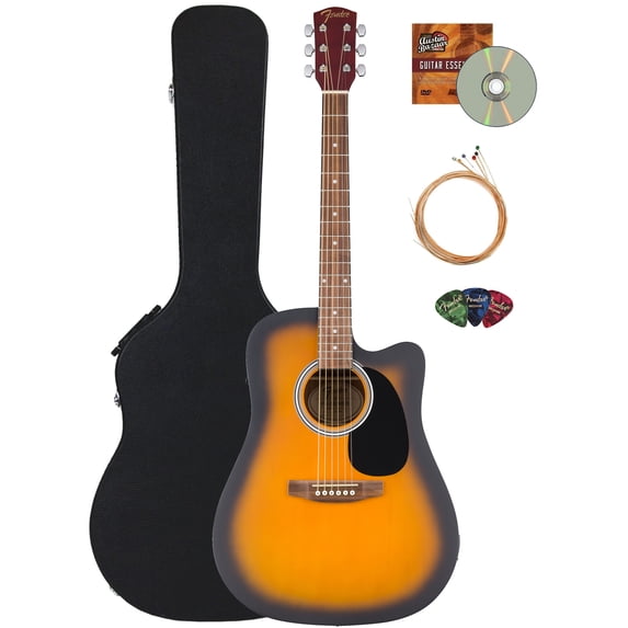 Fender FA Series Dreadnought Acoustic-Electric Guitar - 2-Color Sunburst w/ Hard Case