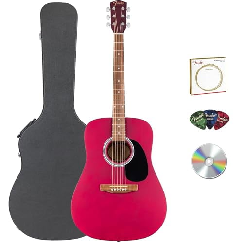 Fender FA Series Dreadnought Acoustic Guitar - Crimson Red w/ Hard Case