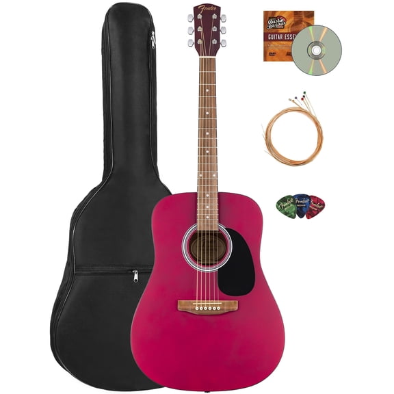 Fender FA Series Dreadnought Acoustic Guitar - Crimson Red w/ Gig Bag