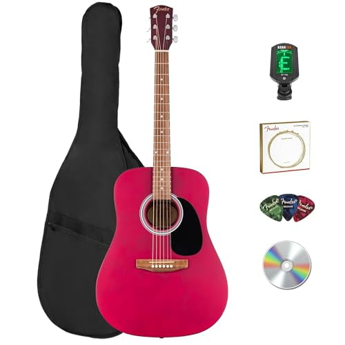 Fender FA Series Dreadnought Acoustic Guitar - Crimson Red w/ Gig Bag