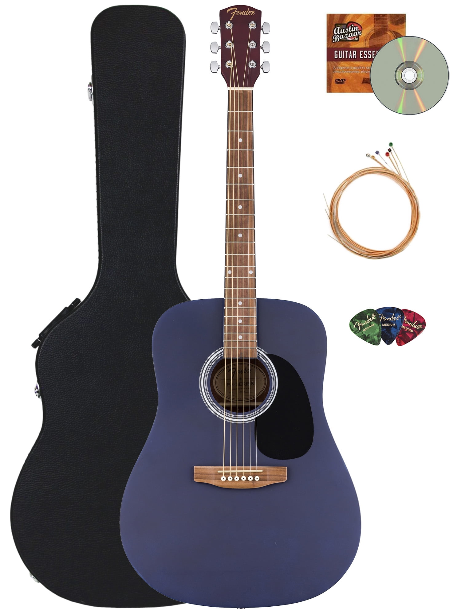 Fender FA Series Dreadnought Acoustic Guitar - Saphire Blue w/ Hard Case