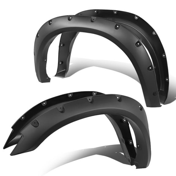 Fender Flares For 2010-2018 Ram Truck 2500/3500 Fleetside Pocket-Riveted Style Wheel Cover Fender Flares - 4 Pieces